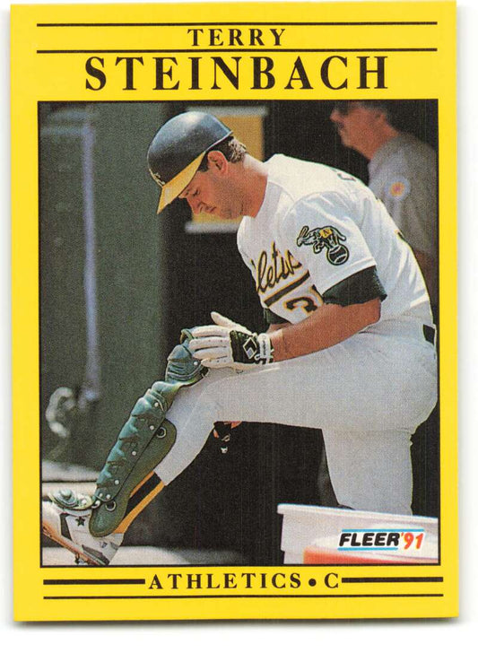 1991 Fleer Baseball #24 Terry Steinbach  Oakland Athletics  Image 1
