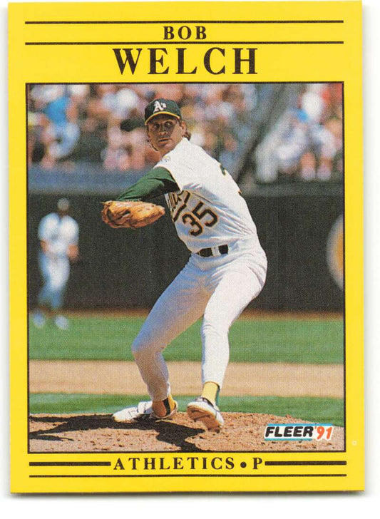 1991 Fleer Baseball #27 Bob Welch  Oakland Athletics  Image 1
