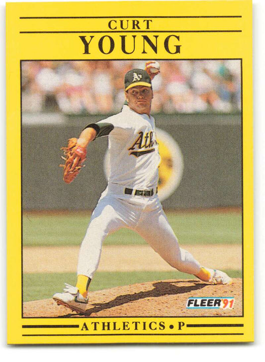 1991 Fleer Baseball #28 Curt Young  Oakland Athletics  Image 1