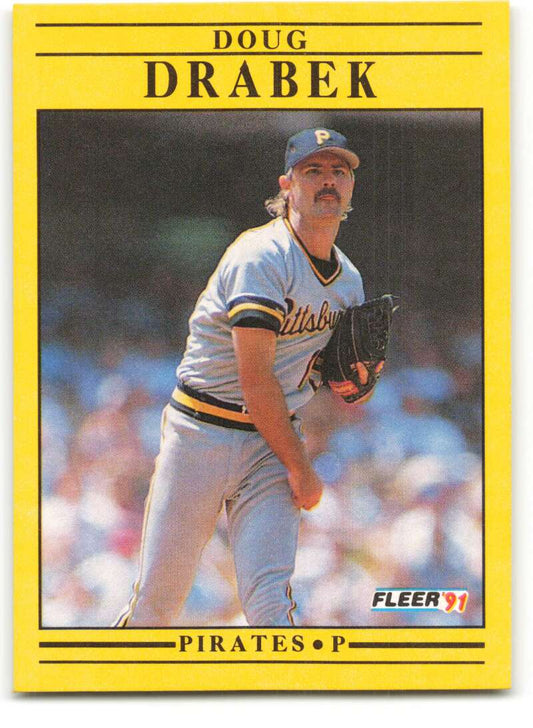 1991 Fleer Baseball #36 Doug Drabek  Pittsburgh Pirates  Image 1