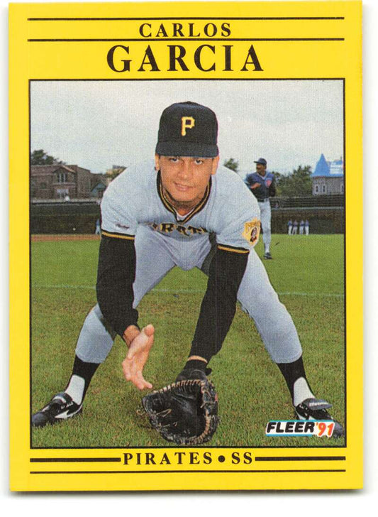 1991 Fleer Baseball #37 Carlos Garcia  RC Rookie Pittsburgh Pirates  Image 1