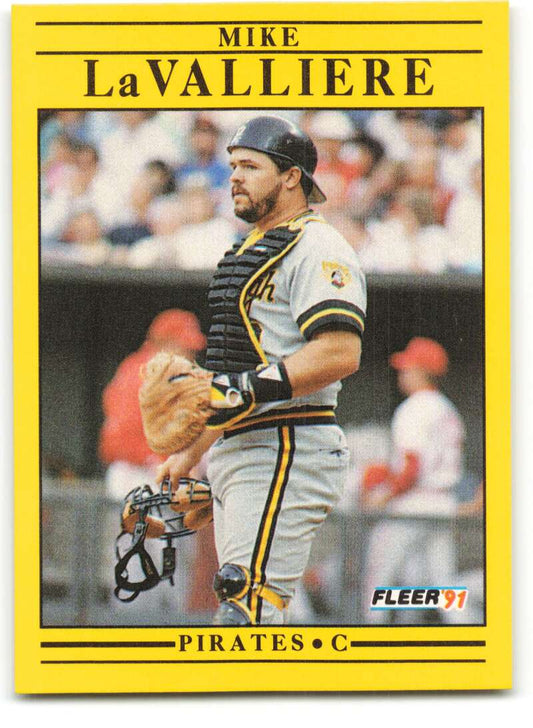 1991 Fleer Baseball #42 Mike LaValliere  Pittsburgh Pirates  Image 1