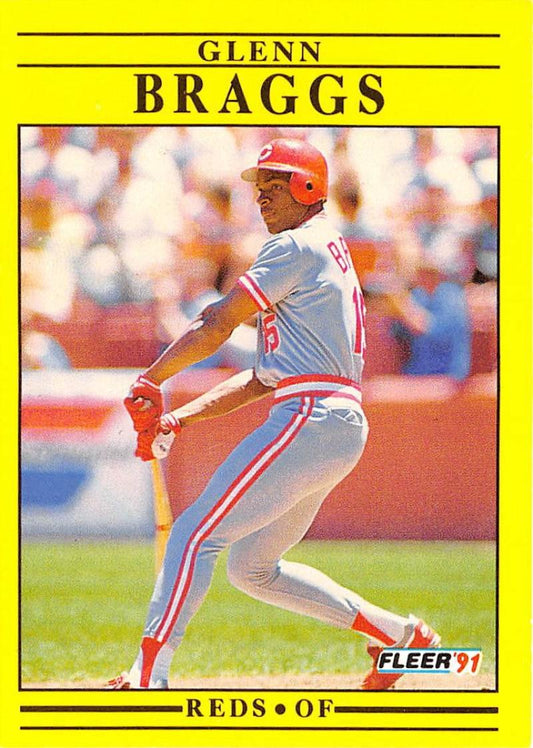 1991 Fleer Baseball #57 Glenn Braggs  Cincinnati Reds  Image 1