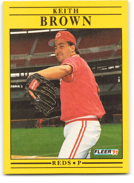 1991 Fleer Baseball #58 Keith Brown  Cincinnati Reds  Image 1