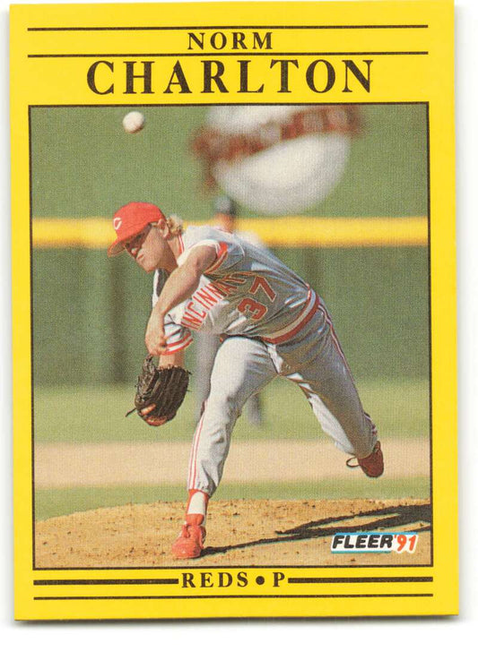1991 Fleer Baseball #60 Norm Charlton  Cincinnati Reds  Image 1