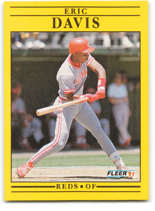 1991 Fleer Baseball #61 Eric Davis  Cincinnati Reds  Image 1