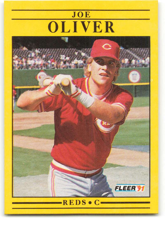 1991 Fleer Baseball #75 Joe Oliver  Cincinnati Reds  Image 1