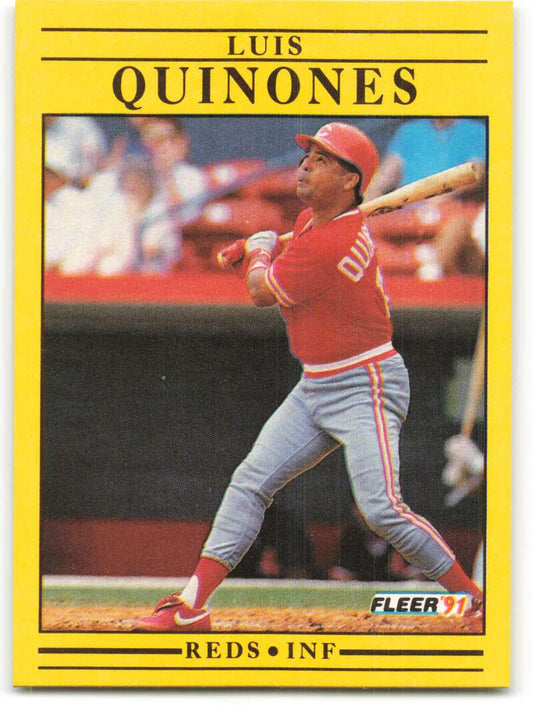 1991 Fleer Baseball #77 Luis Quinones  Cincinnati Reds  Image 1