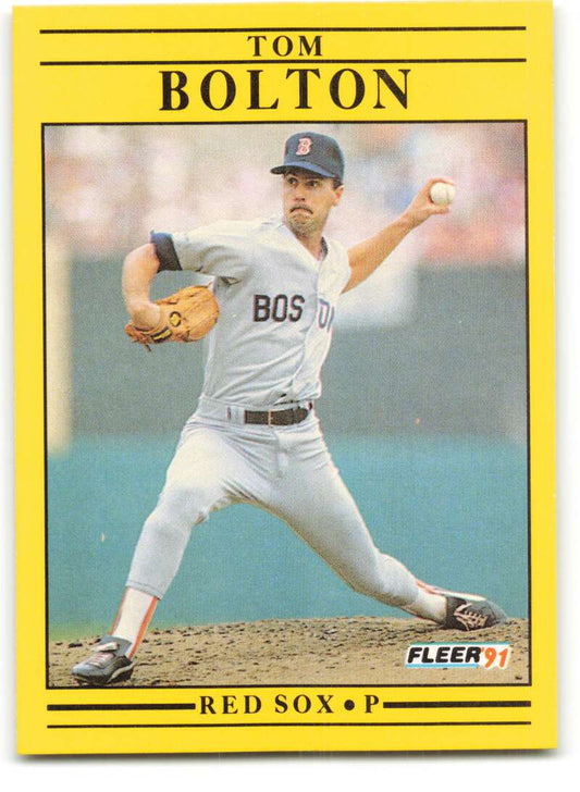 1991 Fleer Baseball #87 Tom Bolton  Boston Red Sox  Image 1