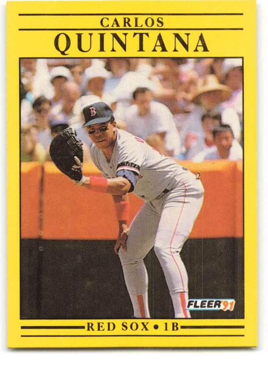 1991 Fleer Baseball #108 Carlos Quintana  Boston Red Sox  Image 1