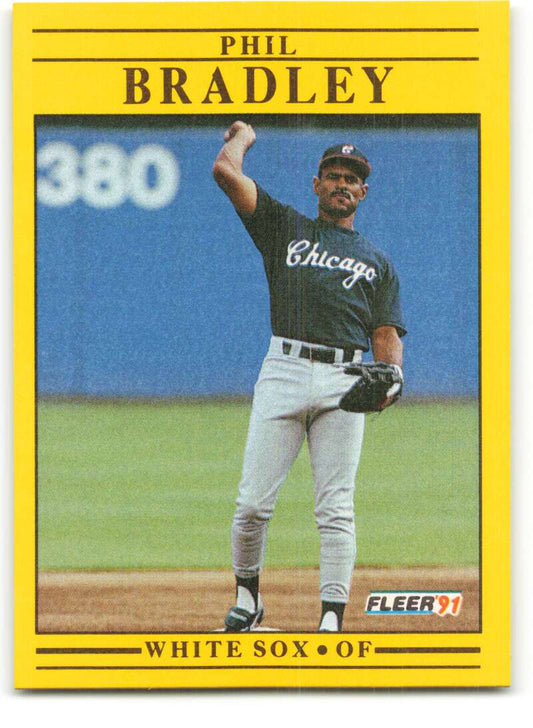 1991 Fleer Baseball #114 Phil Bradley  Chicago White Sox  Image 1