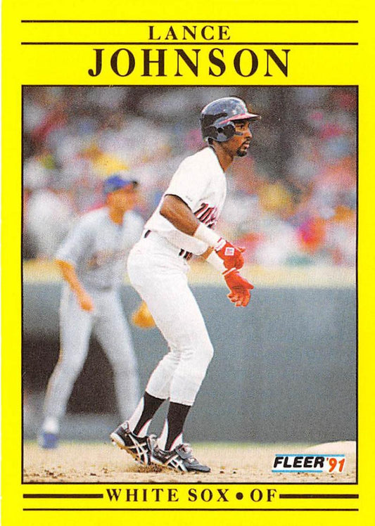 1991 Fleer Baseball #123 Lance Johnson UER  Chicago White Sox  Image 1