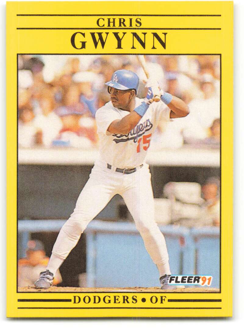 1991 Fleer Baseball #202 Chris Gwynn  Los Angeles Dodgers  Image 1