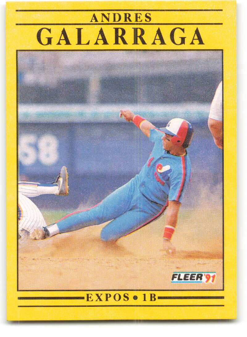 1991 Fleer Baseball #232 Andres Galarraga  Montreal Expos  Image 1