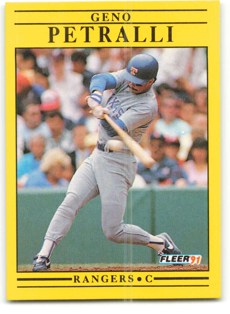 1991 Fleer Baseball #296 Geno Petralli  Texas Rangers  Image 1