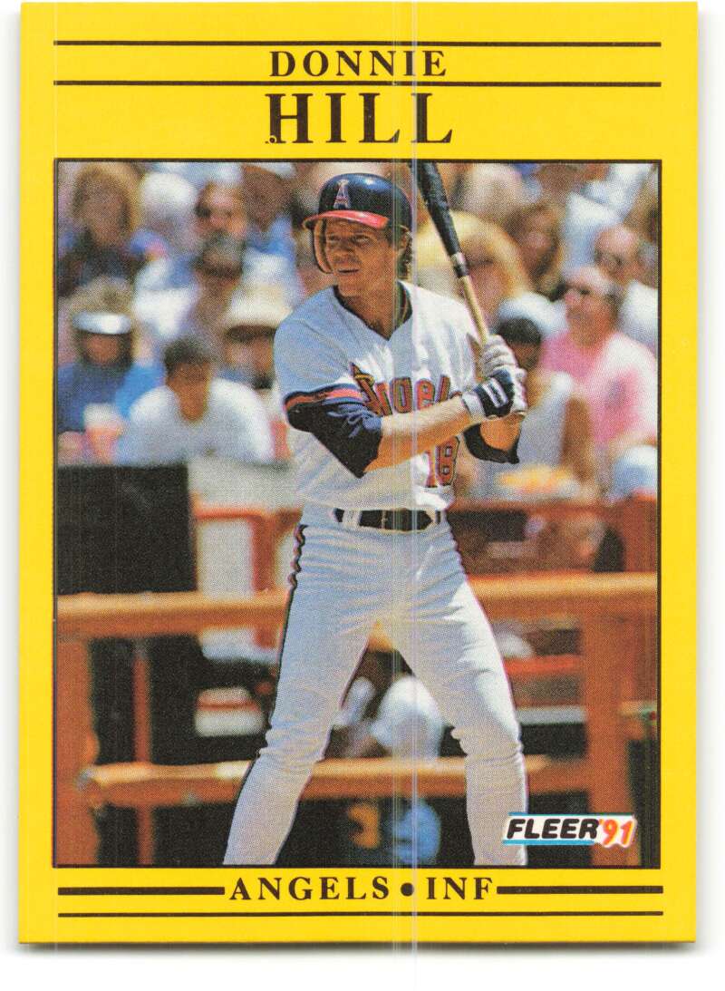 1991 Fleer Baseball #316 Donnie Hill  California Angels  Image 1