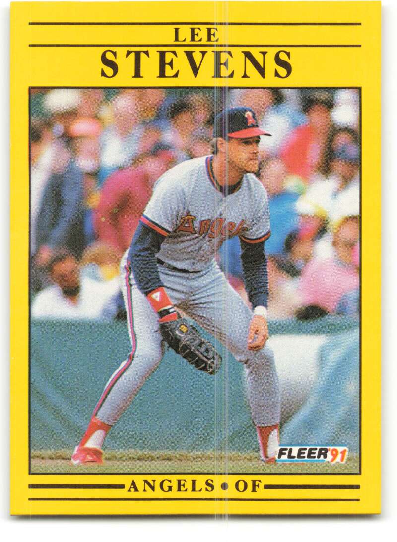 1991 Fleer Baseball #327 Lee Stevens  California Angels  Image 1