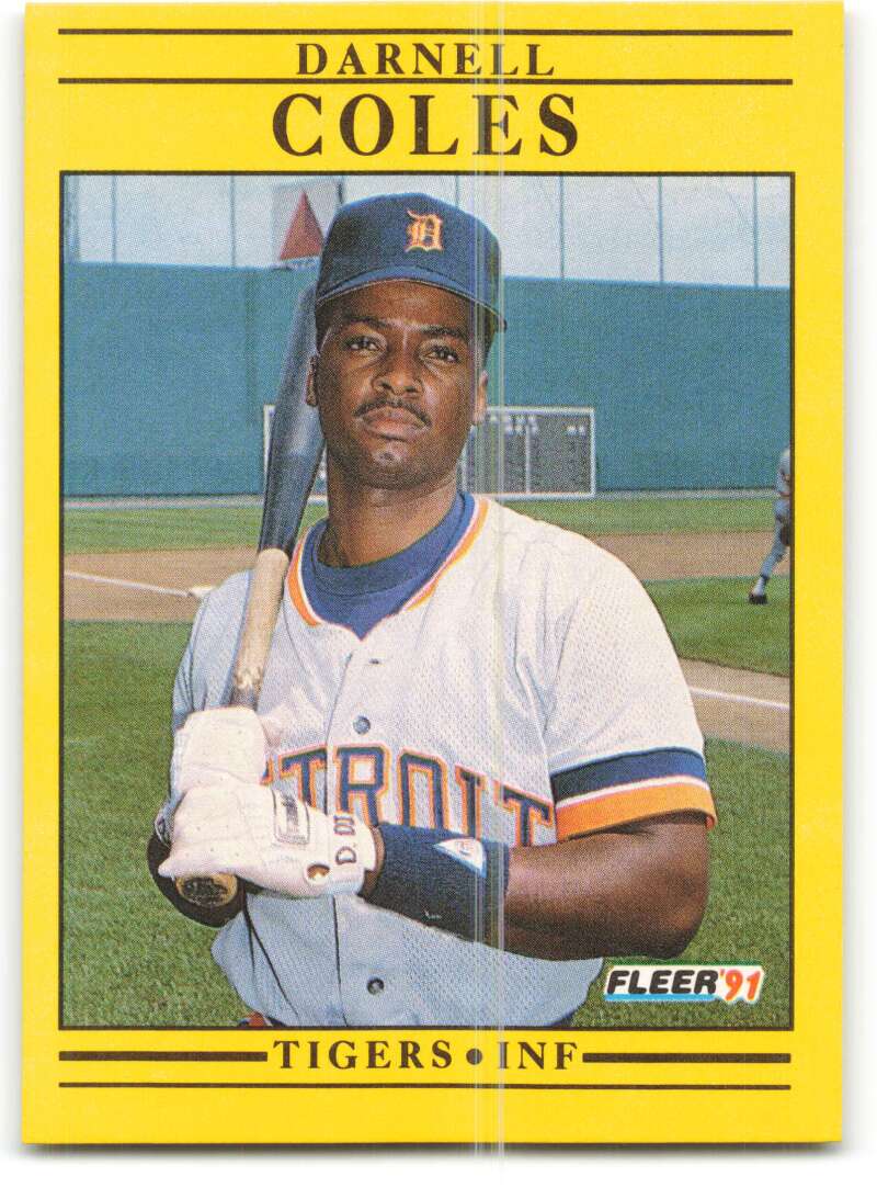 1991 Fleer Baseball #333 Darnell Coles  Detroit Tigers  Image 1