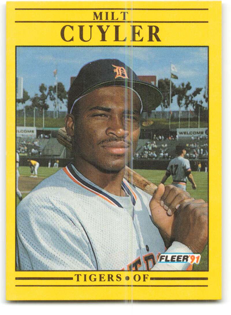 1991 Fleer Baseball #334 Milt Cuyler  Detroit Tigers  Image 1