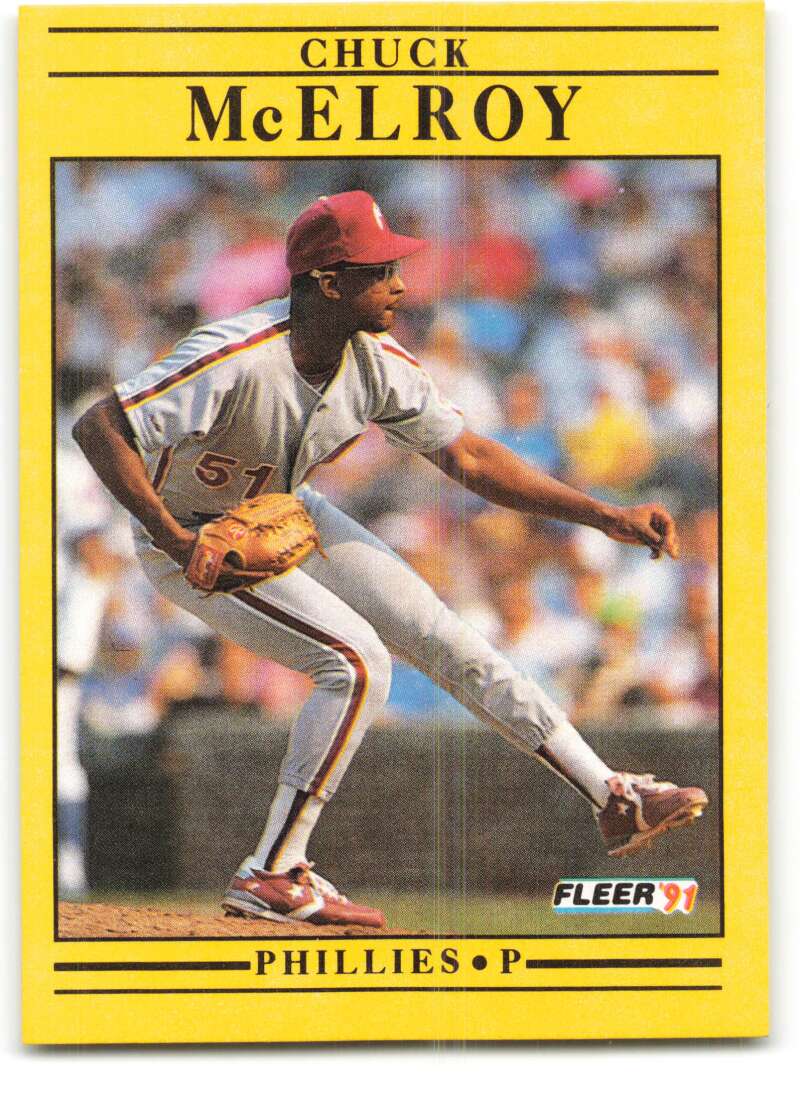 1991 Fleer Baseball #406 Chuck McElroy  Philadelphia Phillies  Image 1