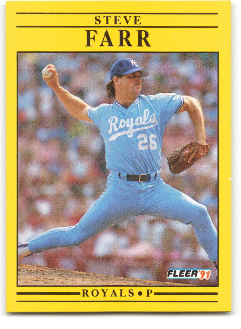 1991 Fleer Baseball #558 Steve Farr  Kansas City Royals  Image 1