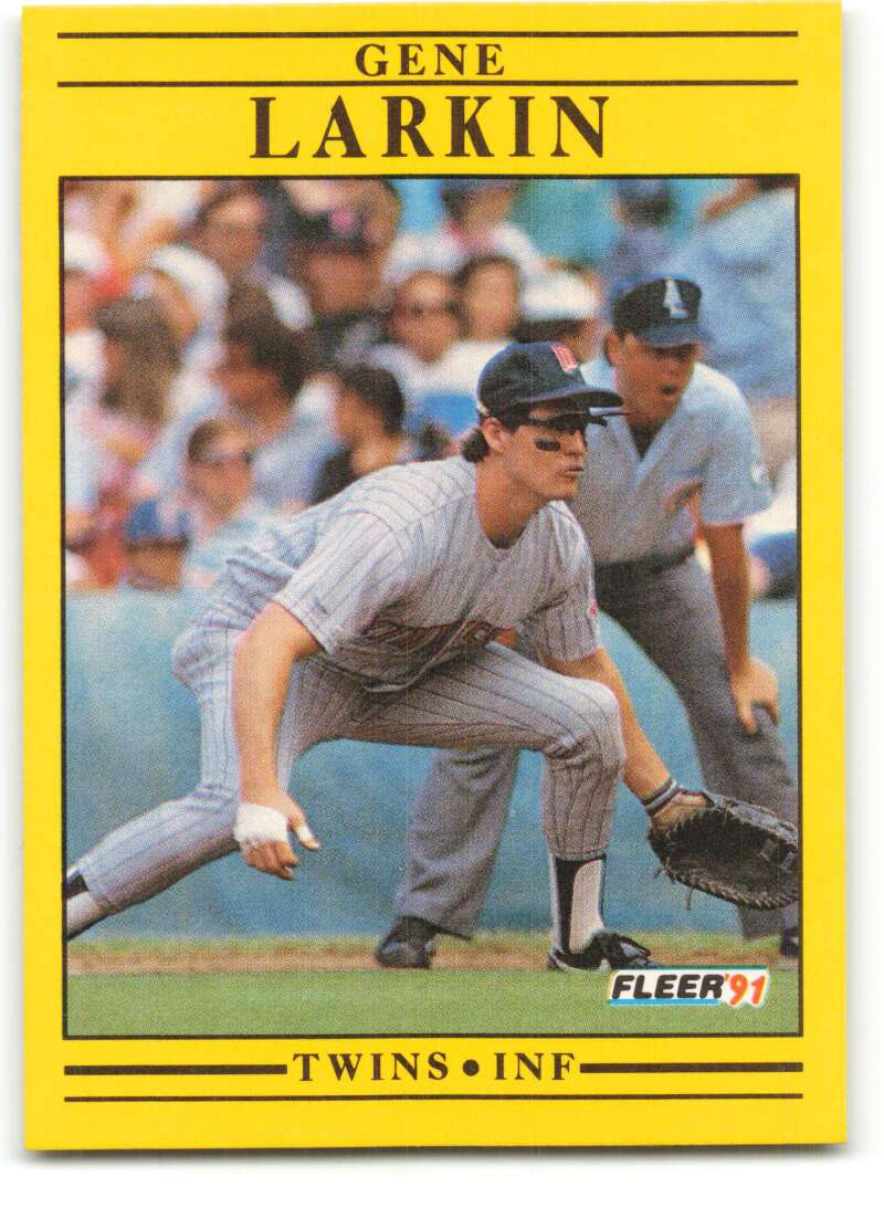 1991 Fleer Baseball #615 Gene Larkin  Minnesota Twins  Image 1