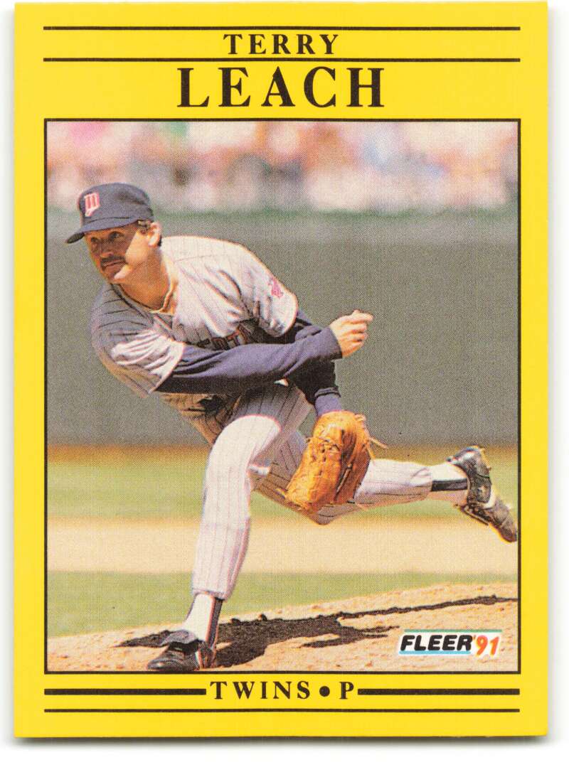 1991 Fleer Baseball #616 Terry Leach  Minnesota Twins  Image 1