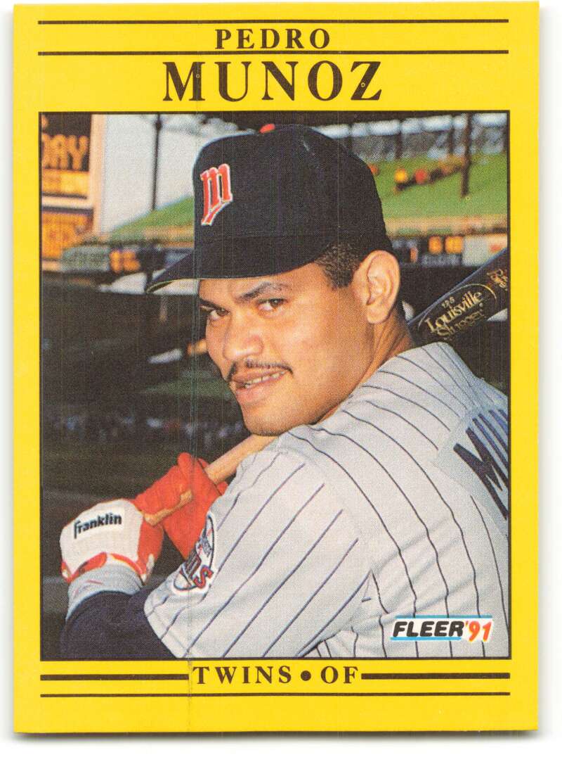 1991 Fleer Baseball #620 Pedro Munoz  RC Rookie Minnesota Twins  Image 1