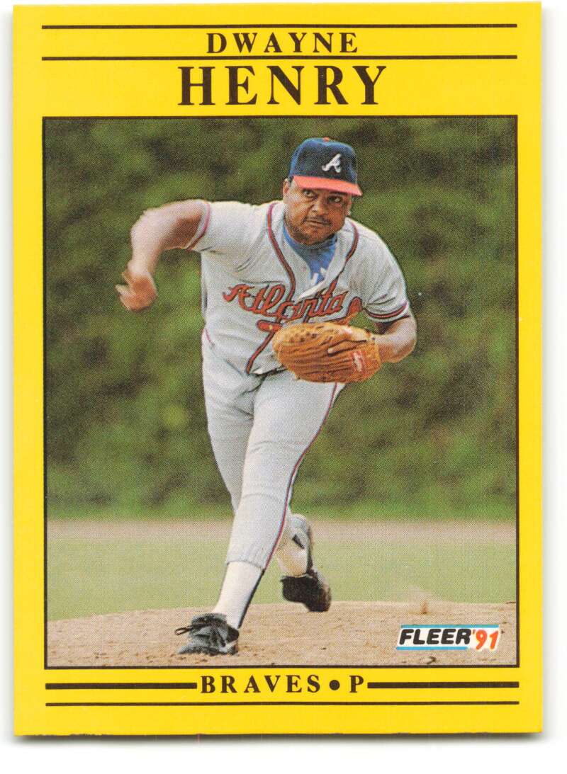 1991 Fleer Baseball #692 Dwayne Henry  Atlanta Braves  Image 1