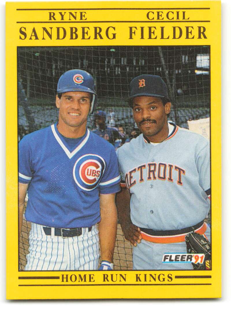 1991 Fleer Baseball #709 Ryne Sandberg/Cecil Fielder Home Run Kings  Image 1