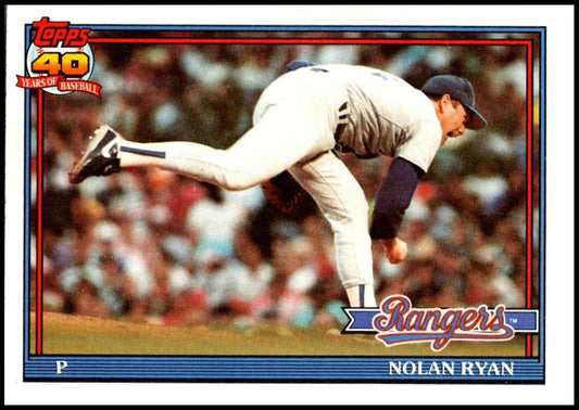 1991 Topps #1 Nolan Ryan Baseball Texas Rangers  Image 1