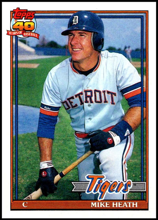 1991 Topps #16 Mike Heath Baseball Detroit Tigers  Image 1