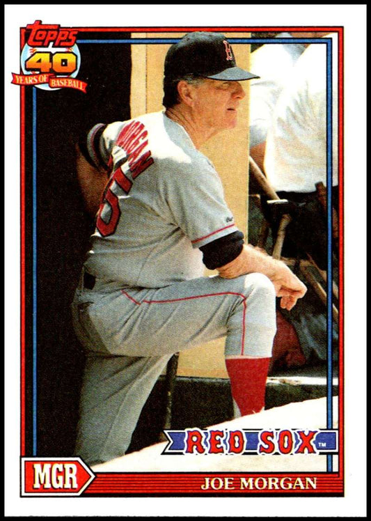 1991 Topps #21 Joe Morgan MG Baseball Boston Red Sox  Image 1