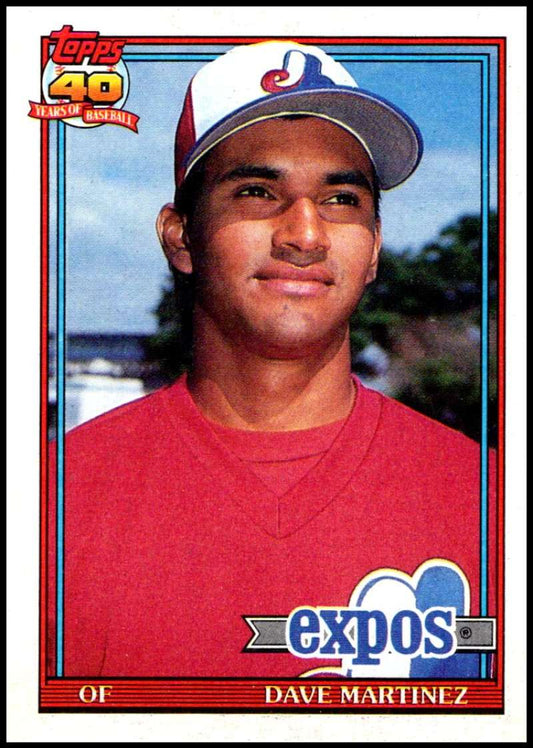 1991 Topps #24 Dave Martinez Baseball Montreal Expos  Image 1