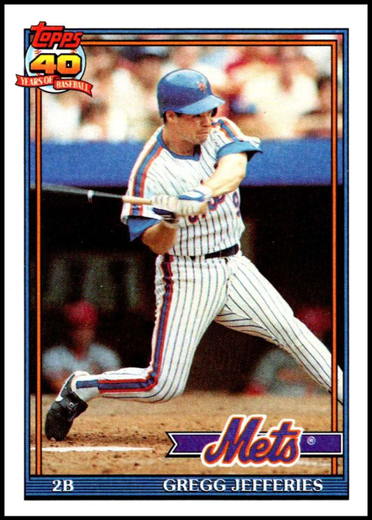 1991 Topps #30 Gregg Jefferies Baseball New York Mets  Image 1