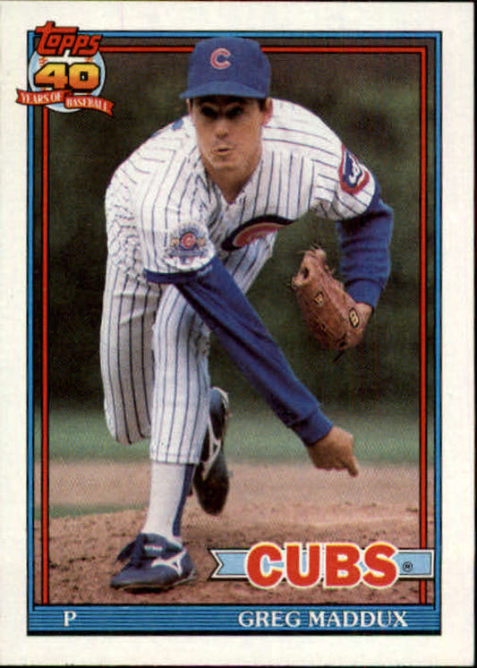 1991 Topps #35 Greg Maddux Baseball Chicago Cubs  Image 1