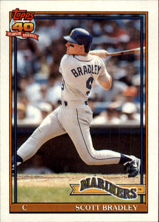 1991 Topps #38 Scott Bradley Baseball Seattle Mariners  Image 1
