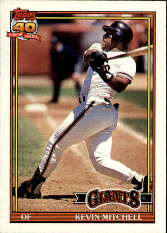 1991 Topps #40 Kevin Mitchell Baseball San Francisco Giants  Image 1