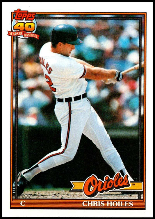 1991 Topps #42 Chris Hoiles Baseball Baltimore Orioles  Image 1