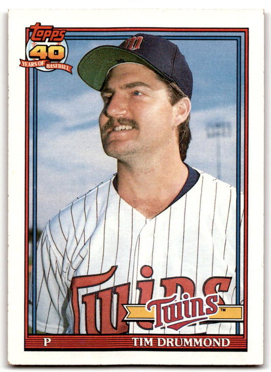 1991 Topps #46 Tim Drummond Baseball Minnesota Twins  Image 1