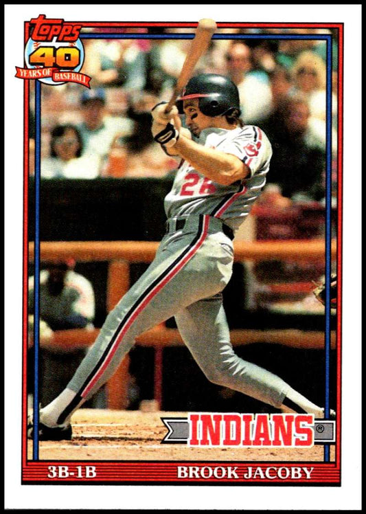 1991 Topps #47 Brook Jacoby Baseball Cleveland Indians  Image 1