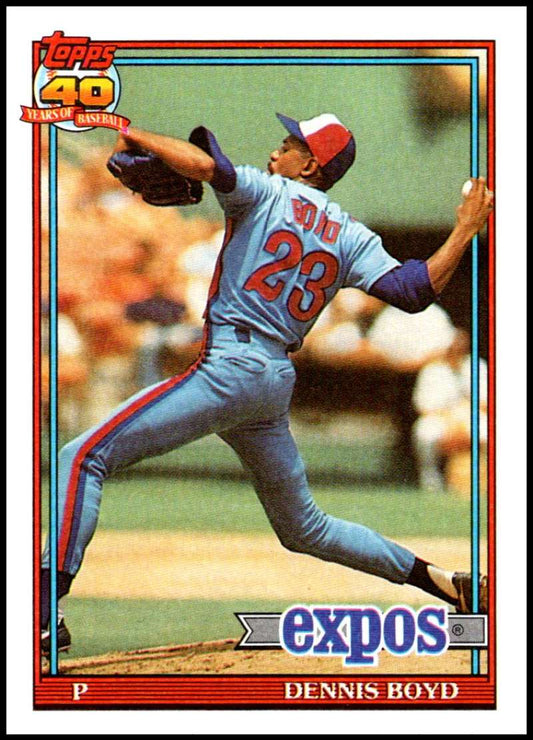 1991 Topps #48 Oil Can Boyd Baseball Montreal Expos  Image 1
