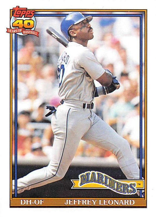 1991 Topps #55 Jeffrey Leonard Baseball Seattle Mariners  Image 1