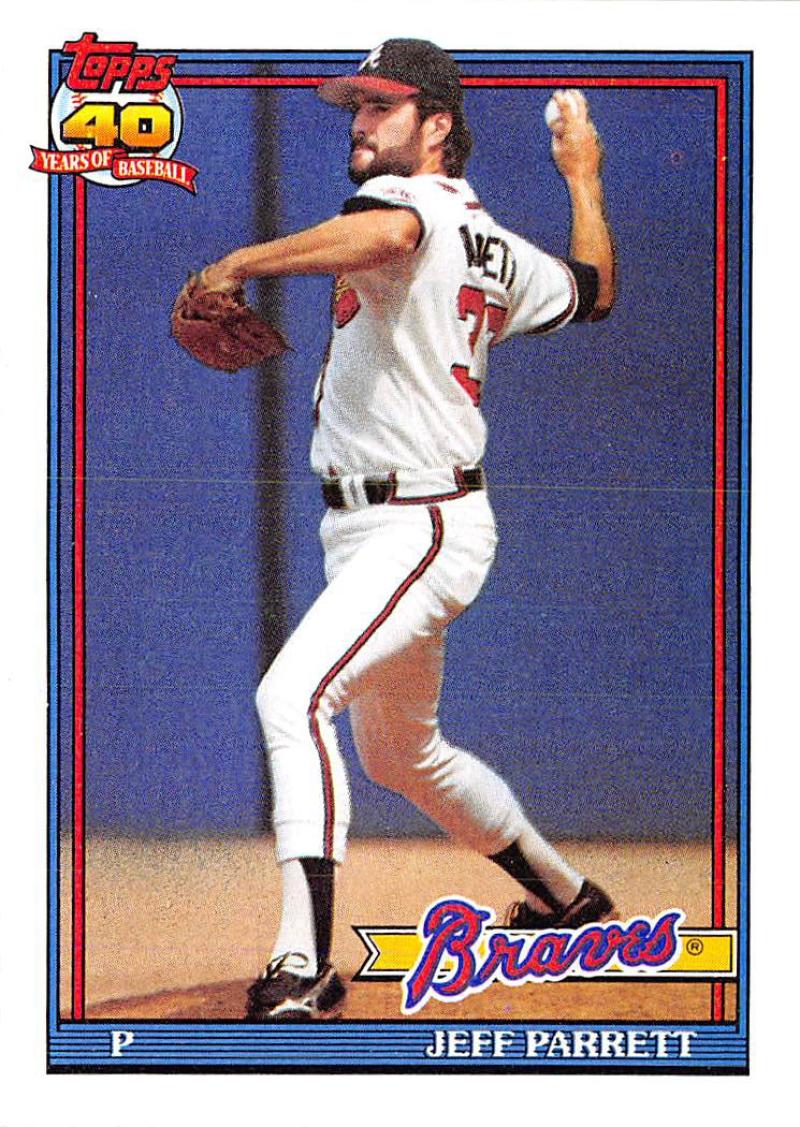 1991 Topps #56 Jeff Parrett Baseball Atlanta Braves  Image 1