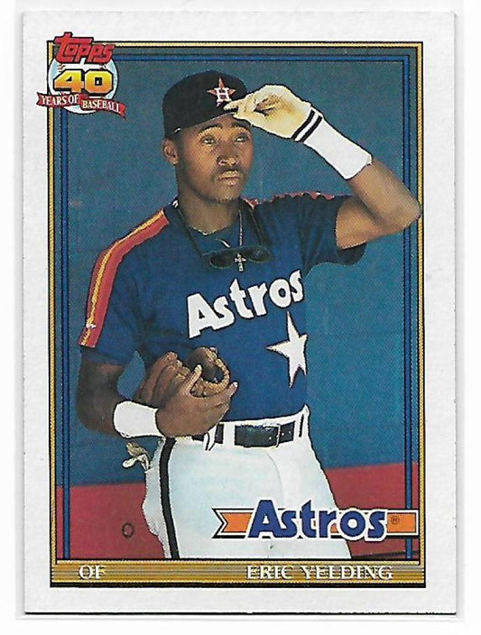 1991 Topps #59 Eric Yelding Baseball Houston Astros  Image 1