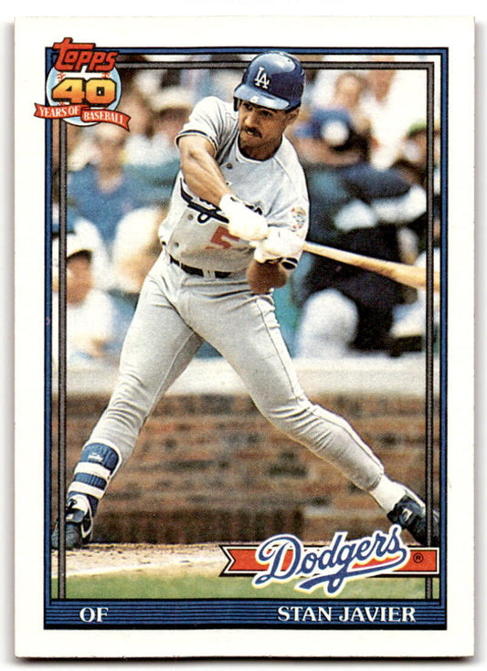 1991 Topps #61 Stan Javier Baseball Los Angeles Dodgers  Image 1