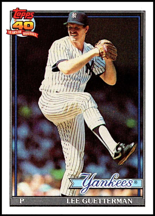 1991 Topps #62 Lee Guetterman Baseball New York Yankees  Image 1
