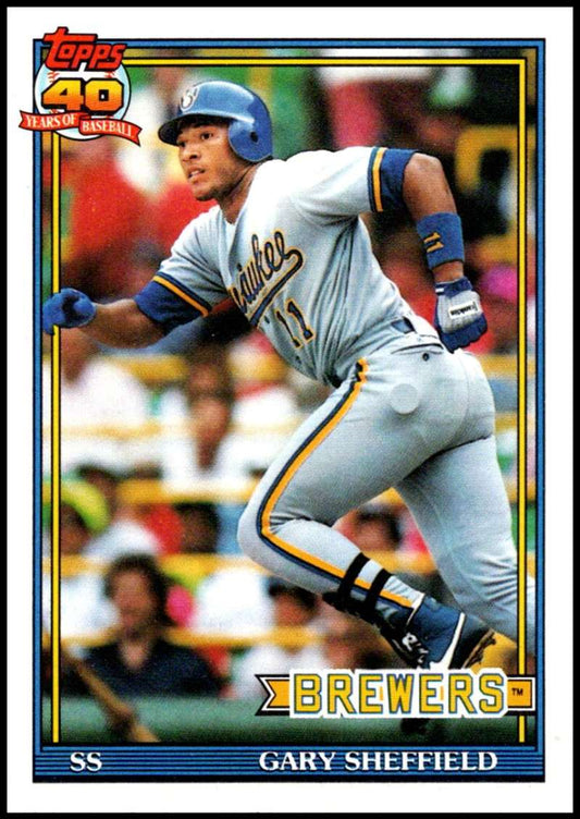1991 Topps #68 Gary Sheffield Baseball Milwaukee Brewers  Image 1