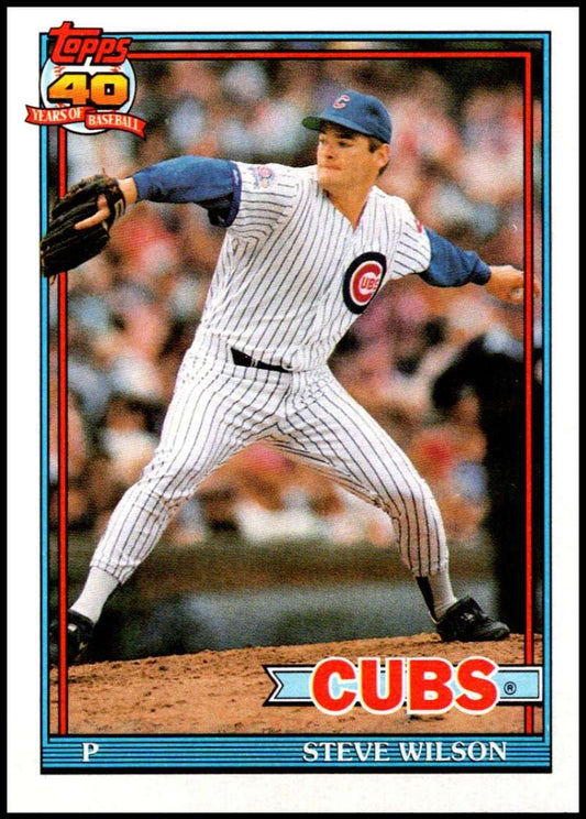1991 Topps #69 Steve Wilson Baseball Chicago Cubs  Image 1