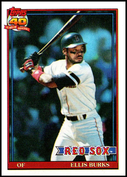 1991 Topps #70 Ellis Burks Baseball Boston Red Sox  Image 1